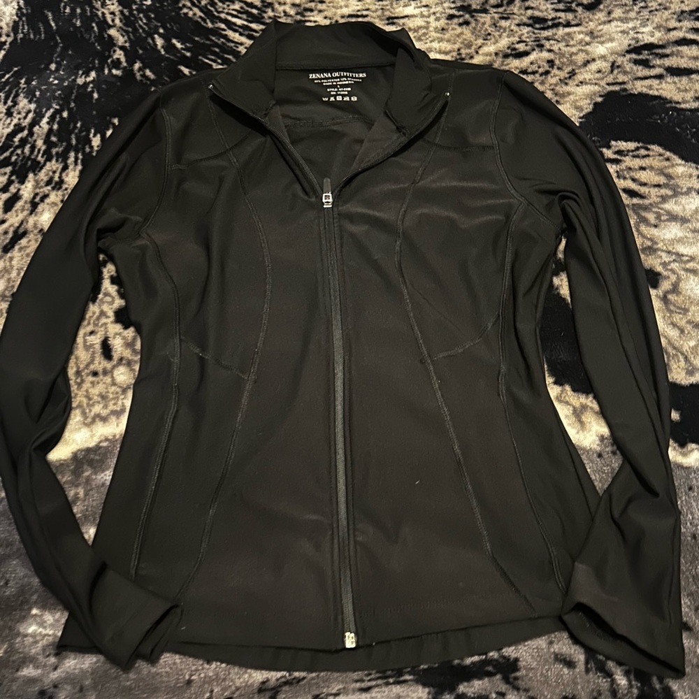 Black Zip-Up Work Out Jacket